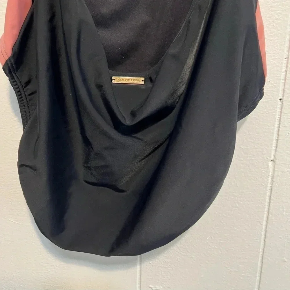 MICHAEL Michael Kors One Piece Swimsuit Bikini Open Back Pink Black Regatta 10 - Picture 6 of 9